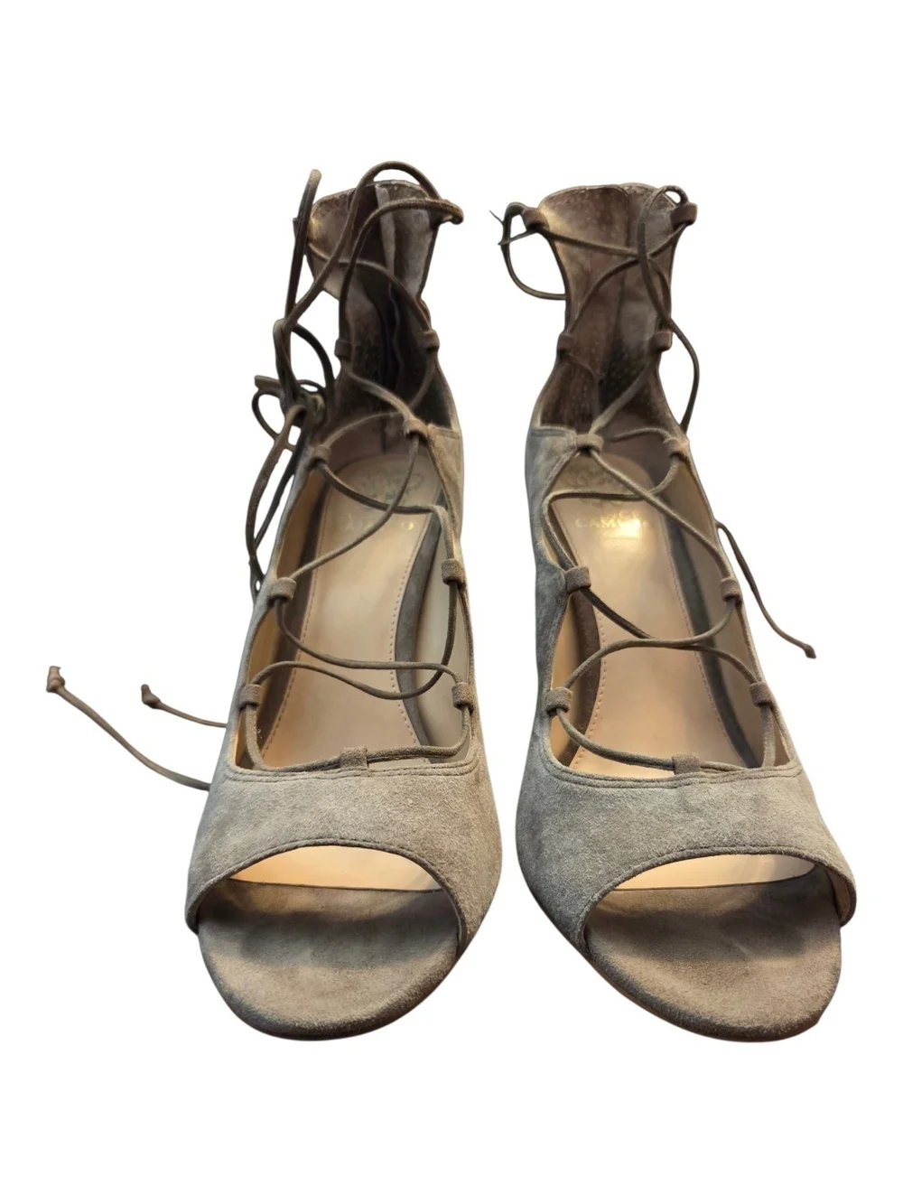 Vince Camuto Taupe Suede Lace-Up 